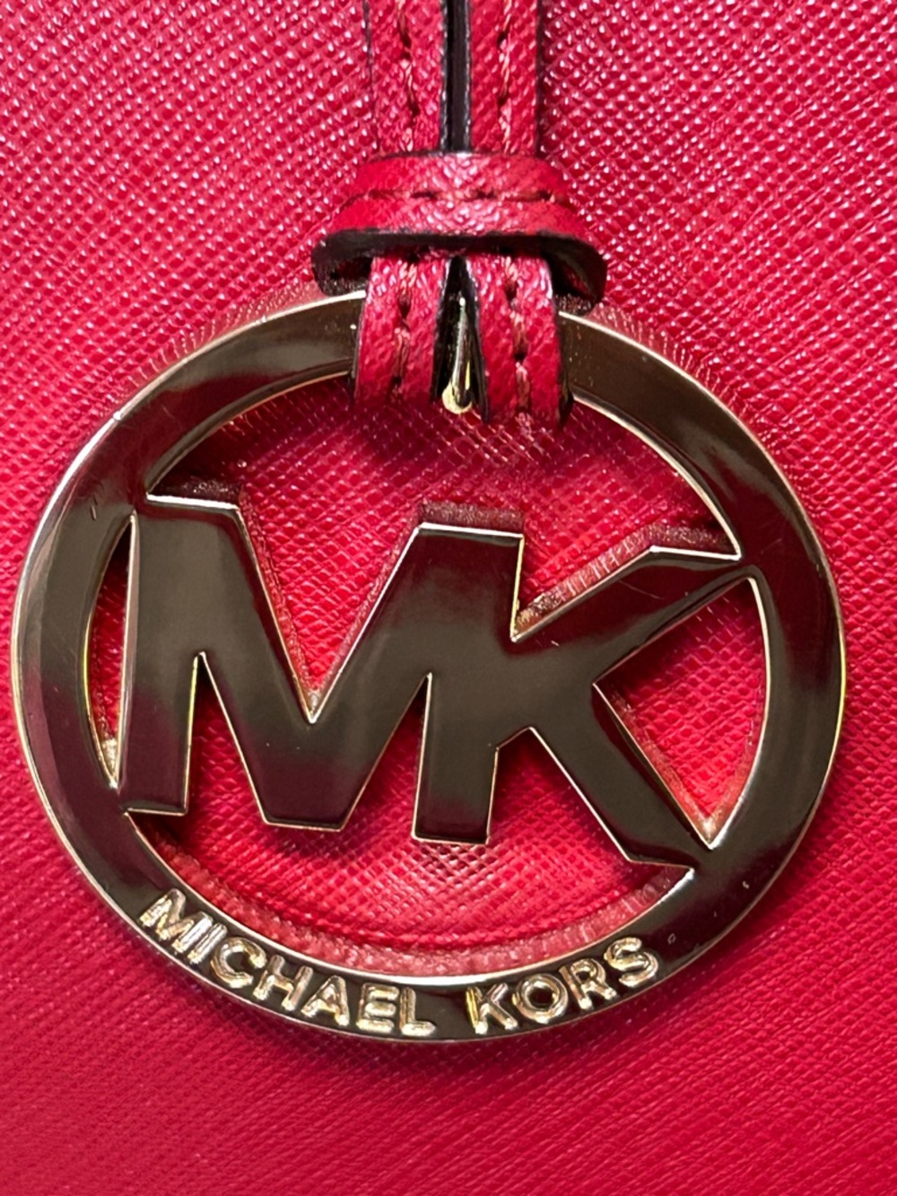 Michael Kors Red Satchel with Gold Hardware - Excellent Preloved Condition - Picture 7 of 16